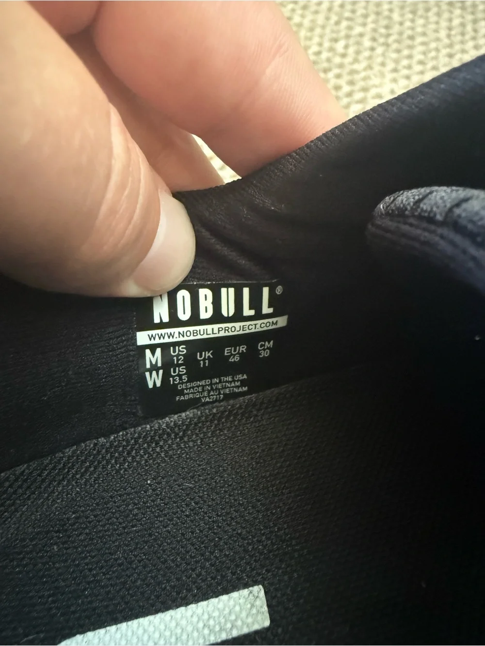 NOBULL Journey Sneakers Black Mesh Men’s Size 12 Running Gym CrossFit WORN ONCE